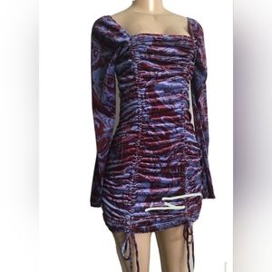 Velvet ruched mini dress